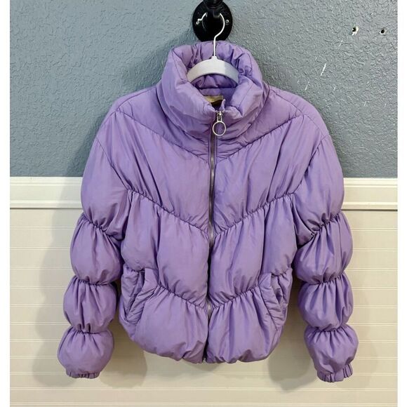 Judith March Purple Puffer Jacket - Picture 1 of 8